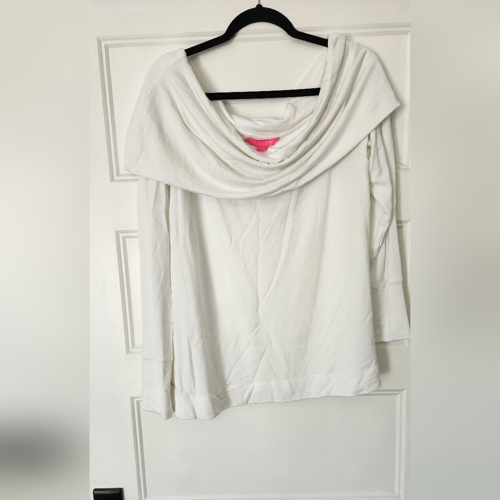 Womens XL white off the shoulder lilly pulitzer top